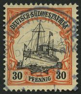 DSWA 28x O, 1911, 30 Pf. Dunkelorange/gelbschwarz Auf Chromgelb, Mit Wz., Stempel KOLMANNSKUPPE, Pracht, Gepr. Mansfeld, - Sud-Ouest Africain Allemand