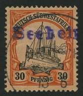 DSWA 16 O, SEEHEIM, Violetter Wd-Stempel Auf 30 Pf., Kleine Bugspur Sonst Pracht - German South West Africa