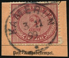 KAMERUN V 37e BrfStk, 1899, 2 M. Dunkelrotkarmin, Stempel KAMERUN, Postabschnitt, Pracht, Mi. (200.-) - Camerún