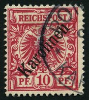 KAROLINEN 3I O, 1899, 10 Pf. Diagonaler Aufdruck, Pracht, Gepr. Bothe, Mi. 160.- - Carolinen