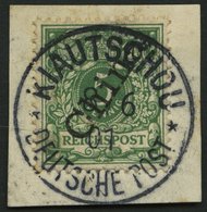 KIAUTSCHOU M 2II BrfStk, 1901, 5 Pf. Steiler Aufdruck, Stempel KIAUTSCHOU DP, Prachtbriefstück - Kiautschou