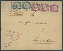 TOGO 8,9 BRIEF, 1911, 5 Pf. Grün (2x) Und 10 Pf. Karmin (3x), Ohne Wz., Auf Einschreibbrief Mit Stempel AGOME PALIME Nac - Togo