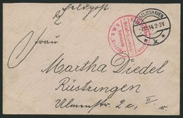 MSP VON 1914 - 1918 (Großer Kreuzer SEYDLITZ), 7.11.1914, Roter Briefstempel Und Poststempel Wilhelmshaven, Feldpostbrie - Marittimi