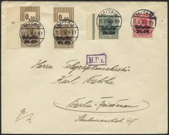 POSTGEBIET OB.OST 2aWOR BRIEF, 1916, 3 Pf. Schwärzlichbraunocker, Walzendruck 3`7`3, 2x (1x Aus Oberer Linker Bogenecke  - Otros & Sin Clasificación