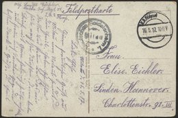 LETTLAND Feldpoststation Nr. 214, 16.5.17, Mit Ausgestanztem Stempel K.D. FELDPOST Auf Farbiger Ansichtskarte (Mitau-Kol - Letonia