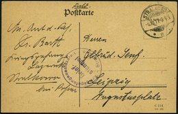 FELDPOST I.WK 1917, Feldpostkarte Mit Violettem K1 KRIEGSGEFANGENENLAZERETT STRALKOWO Nach Leipzig, Feinst - Usati