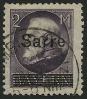SAARGEBIET 28b O, 1920, 2 M. Schwarzgrauviolett Bayern-Sarre, Kleiner Zahnfehler Sonst Pracht, Gepr. Braun, Mi. 170.- - Altri & Non Classificati
