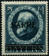 SAARGEBIET 30 *, 1920, 5 M. Bayern-Sarre, Pracht, Gepr. Burger, Mi. 1000.- - Sonstige & Ohne Zuordnung