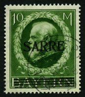 SAARGEBIET 31 O, 1920, 10 M. Bayern-Sarre, Pracht, Gepr. Burger, Mi. 320.- - Andere & Zonder Classificatie