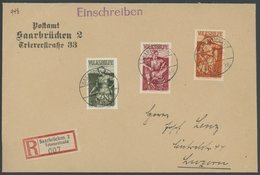 SAARGEBIET 172,175/6 BRIEF, 1934, 60 C., 2 Und 3 Fr. Standbilder Aus Kirchen Auf überfrankiertem Einschreibbrief In Die  - Autres & Non Classés