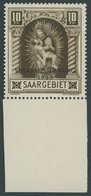 SAARGEBIET 194II **, 1934, 10 Fr. Volksabstimmung Mit Abart Weißer Strich Durch Innenfeld Der 0 In 10, Pracht, Mi. 250.- - Autres & Non Classés