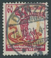 FREIE STADT DANZIG 91 O, 1921, 60 Pf. Tuberkulose-Woche, Zeitgerechte Entwertung, Pracht, Kurzbefund Soecknick, Mi. 140. - Sonstige & Ohne Zuordnung