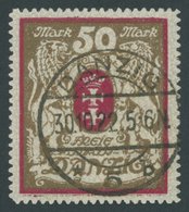 FREIE STADT DANZIG 100Xb O, 1922, 50 M. Lilarot/gold, Wz. X, Zeitgerechte Entwertung DANZIG 5b, Pracht, Fotobefund Grube - Autres & Non Classés