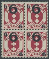 FREIE STADT DANZIG 106b VB **, 1922, 6 Auf 3 M. Karminrot Im Viererblock, Postfrisch, Pracht, Mi. 60.- - Autres & Non Classés