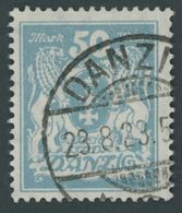 FREIE STADT DANZIG 139 O, 1923, 50 M. Mittelgrünlichblau, Zeitgerechte Entwertung, Pracht, Kurzbefund Gruber, Mi. 200.- - Andere & Zonder Classificatie