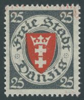 FREIE STADT DANZIG 197xa **, 1924, 25 Pf. Dunkeltürkisgrau/zinnoberrot, Normale Zähnung, Postfrisch, Pracht, Mi. 150.- - Other & Unclassified