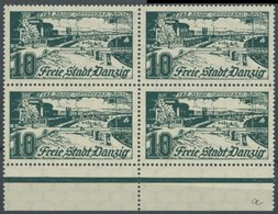 FREIE STADT DANZIG 259a VB **, 1935, 10 Pf. Schwarzopalgrün Im Randviererblock, Postfrisch, Pracht, Mi. 360.- - Sonstige & Ohne Zuordnung