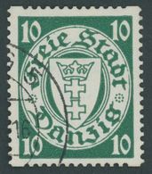 FREIE STADT DANZIG 292Dy O, 1939, 10 Pf. Dunkelgrün, Rollenzähnung, Waagerechte Gummiriffelung, Zeitgerechte Entwertung  - Sonstige & Ohne Zuordnung