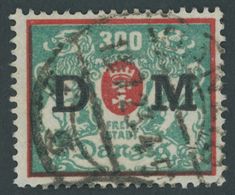 DIENSTMARKEN D 35 O, 1923, 300 M. Rot/bläulichgrün, Zeitgerechte Entwertung DANZIG 5b, Pracht, Fotobefund Soecknick, Mi. - Altri & Non Classificati