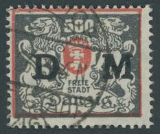 DIENSTMARKEN D 39 O, 1923, 500 M. Rot/schwärzlichgraugrün, Zeitgerechte Entwertung (TIEGEN)HOF, Pracht, Fotoattest Grube - Altri & Non Classificati