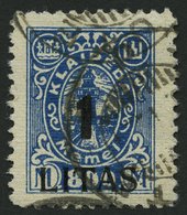 MEMELGEBIET 202I O, 1923, 1 L. Auf 800 M. Blau Mit Abart Enger Abstand Zwischen 1 Und LITAS, Pracht, Gepr. Dr. Petersen, - Memel (Klaipeda) 1923