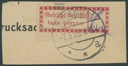 DEUTSCHE LOKALAUSGABEN 1Ia BrfStk, 1923, OPD Halle, Gebührenzettel Type Ia, Stempel DÜRRENBERG, Postkartenabschnitt, Pra - Autres & Non Classés