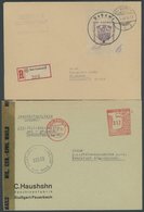 BAD NAUHEIM 1945/6, Freistemplerbrief An IG-Farben Mit Zensurvermerk Und Einschreibbrief Nach Wiesbaden Mit 84 Pf. (Mi.N - Posta Privata & Locale