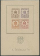 FINSTERWALDE Bl. 2 **, 1946, Block Wiederaufbau, Großes Wappen, Postfrisch, Feinst (Eckknitter), Mi. 80.- - Correos Privados & Locales