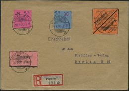 GROSSRÄSCHEN-VORLÄUFER V 1F,V 2IV Paar BRIEF, 1946, 10 Pf. Wertpaket Mit Abart Wertangabe Fehlend Und 15 Pf. Schwarz Auf - Correos Privados & Locales