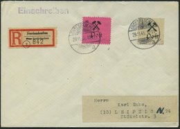 GROSSRÄSCHEN 27bI BRIEF, 1945, 40 Pf. Schwarz Auf Rosalila, Type I, Mit Mi.Nr. 13AI Auf Einschreibbrief, Pracht, Gepr. Z - Private & Local Mails