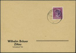 LÖBAU 1 BRIEF, 1945, 6 Pf. Hitler Mit Blauviolettem Echten Aufdruck Auf Bräuer-Blancokarte, Stempel LÖBAU N (derzeit Nic - Private & Local Mails