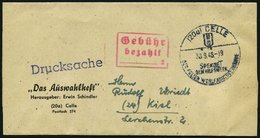 ALL. BES. GEBÜHR BEZAHLT CELLE, 30.8.48, Roter R3 Gebühr Bezahlt 2, Drucksache, Pracht - Otros & Sin Clasificación