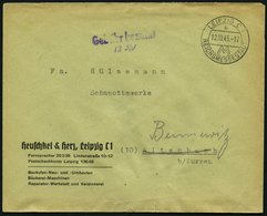 ALL. BES. GEBÜHR BEZAHLT LEIPZIG REICHSMESSESTADT, 12.10.45, Violetter L2 Gebühr Bezahlt, Brief Feinst - Other & Unclassified