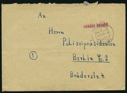 ALL. BES. GEBÜHR BEZAHLT LICHTENAU über ANSBACH, 19.2.46, Roter L1 Gebühr Bezahlt Prachtbrief - Sonstige & Ohne Zuordnung