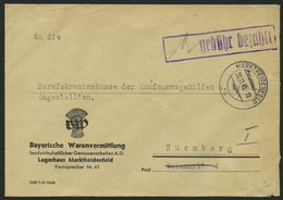 ALL. BES. GEBÜHR BEZAHLT MARKTHEIDENFELD, 20.11.45, Violetter R1 Gebühr Bezahlt, Das Wort Zustell Wurde Im Stempel Entfe - Autres & Non Classés