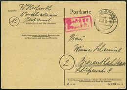 ALL. BES. GEBÜHR BEZAHLT NORDHAUSEN 2, Roter R2 Gebühr Bezahlt Auf Postkarte, Feinst - Other & Unclassified