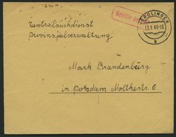 ALL. BES. GEBÜHR BEZAHLT NÖRDLINGEN, 17.1.46, Roter R1 Gebühr Bezahlt, Suchdienstbrief, Pracht - Sonstige & Ohne Zuordnung