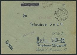 ALL. BES. GEBÜHR BEZAHLT STAUDERNHEIM (NAHE), 15.4.47, L2 Gebühr Bezahlt, Prachtbrief - Other & Unclassified