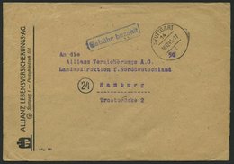 ALL. BES. GEBÜHR BEZAHLT STUTTGART 14, 10.12.45, Blauer R1 Gebühr Bezahlt, Prachtbrief - Autres & Non Classés