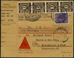 ALLIIERTE BES. 918,944 BRIEF, 1948, 10 Pf. Dunkelorangebraun Im Viererstreifen Und 6 Pf. Dunkelviolett Auf Nachnahmekart - Otros & Sin Clasificación