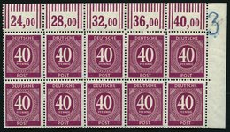 ALLIIERTE BES. 929WOR **, 1946, 40 Pf. Karminlila, Walzendruck, Im 12er Block Aus Der Rechten Oberen Bogenecke, Pracht,  - Other & Unclassified