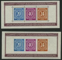 ALLIIERTE BES. Bl. 12A/B *, 1946, Blockpaar Briefmarken-Ausstellung, Falzreste Im Rand, Marken Postfrisch, Pracht - Altri & Non Classificati