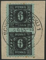 MECKLENBURG-VORPOMMERN 8xUMw BrfStk, 1945, 6 Pf. Schwarz Auf Hellbläulichgrün Im Senkrechten Paar, Mitte Ungezähnt, 3 Br - Autres & Non Classés