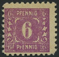 MECKLENBURG-VORPOMMERN 9bXXXV **, 1946, 6 Pf. Dunkelpurpur Mit Abart Große Weiße Cedille Unten An 6 Im Oberen Rechten We - Other & Unclassified