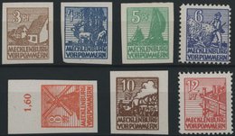 MECKLENBURG-VORPOMMERN 29-36x **, 1946, 3 - 12 Pf. Abschiedsserie, 1. Auflage, Prachtsatz (7 Werte), Mi. 150.- - Otros & Sin Clasificación