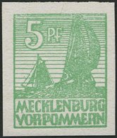 MECKLENBURG-VORPOMMERN 32xb **, 1946, 5 Pf. Mittelgrün, Kreidepapier, Pracht, Gepr. Kramp, Mi. 240.- - Other & Unclassified