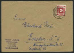 OST-SACHSEN 46E BRIEF, 1945, 12 Pf. Rot Großröhrsdorf, Marke übliche Trennungsmängel Sonst Prachtbrief - Autres & Non Classés