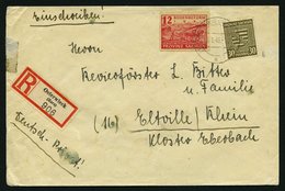 PROVINZ SACHSEN 83Xb BRIEF, 1945, 30 Pf. Bräunlicholiv, Wz. 1X, Mit 12 Pf. Zusatzfrankatur Auf Portogerechtem Einschreib - Otros & Sin Clasificación