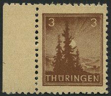 THÜRINGEN 92AXbt **, 1946, 3 Pf. Siena, Vollgummierung, Gelblichgraues Papier, Pracht, Gepr. Zierer, Mi. 140.- - Other & Unclassified