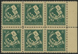 THÜRINGEN 95AXbs **, 1945, 6 Pf. Schwärzlichbläulichgrün, Vollgummierung, Hellchromgelbes Papier, Hochglanzgummierung, I - Sonstige & Ohne Zuordnung